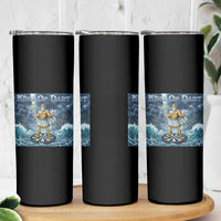 Greek Mythology Poseidon Dart Player Skinny Tumbler King Of Dart Trident Thrower - Wonder Print Shop