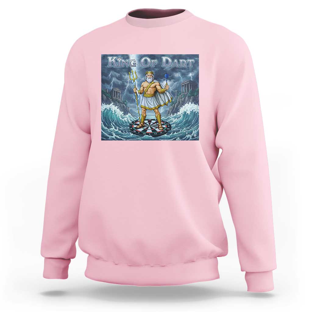 Greek Mythology Poseidon Dart Player Sweatshirt King Of Dart Trident Thrower - Wonder Print Shop