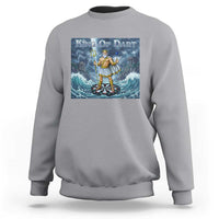 Greek Mythology Poseidon Dart Player Sweatshirt King Of Dart Trident Thrower - Wonder Print Shop