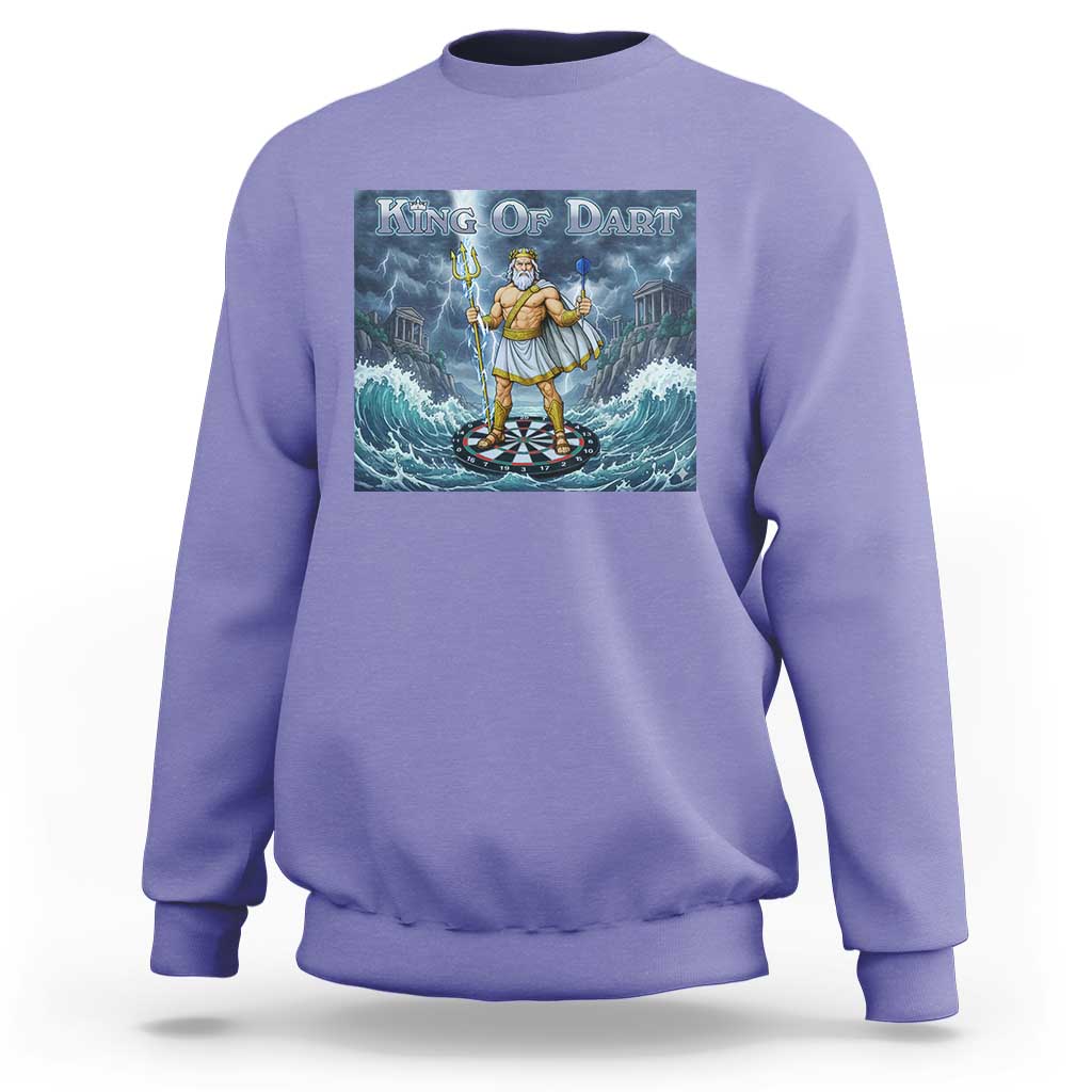 Greek Mythology Poseidon Dart Player Sweatshirt King Of Dart Trident Thrower - Wonder Print Shop