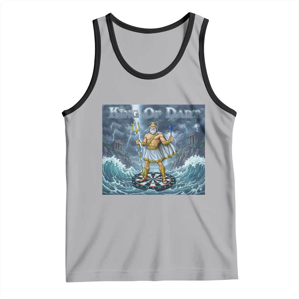 Greek Mythology Poseidon Dart Player Tank Top King Of Dart Trident Thrower - Wonder Print Shop