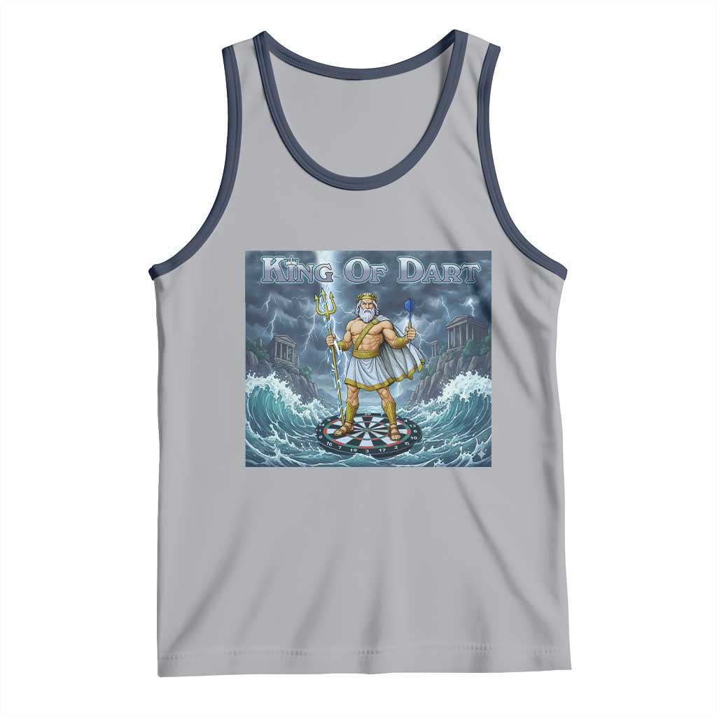 Greek Mythology Poseidon Dart Player Tank Top King Of Dart Trident Thrower - Wonder Print Shop