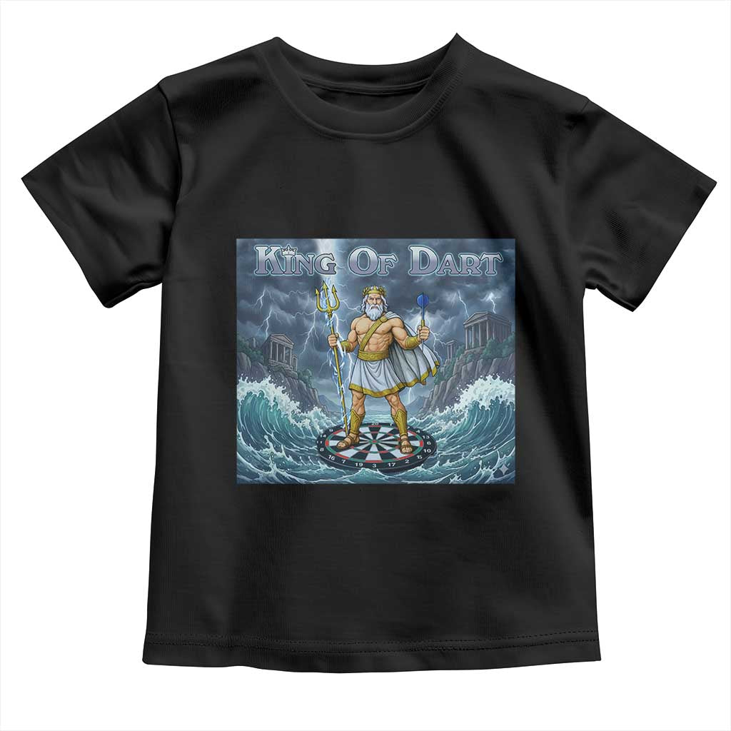 Greek Mythology Poseidon Dart Player Toddler T Shirt King Of Dart Trident Thrower - Wonder Print Shop