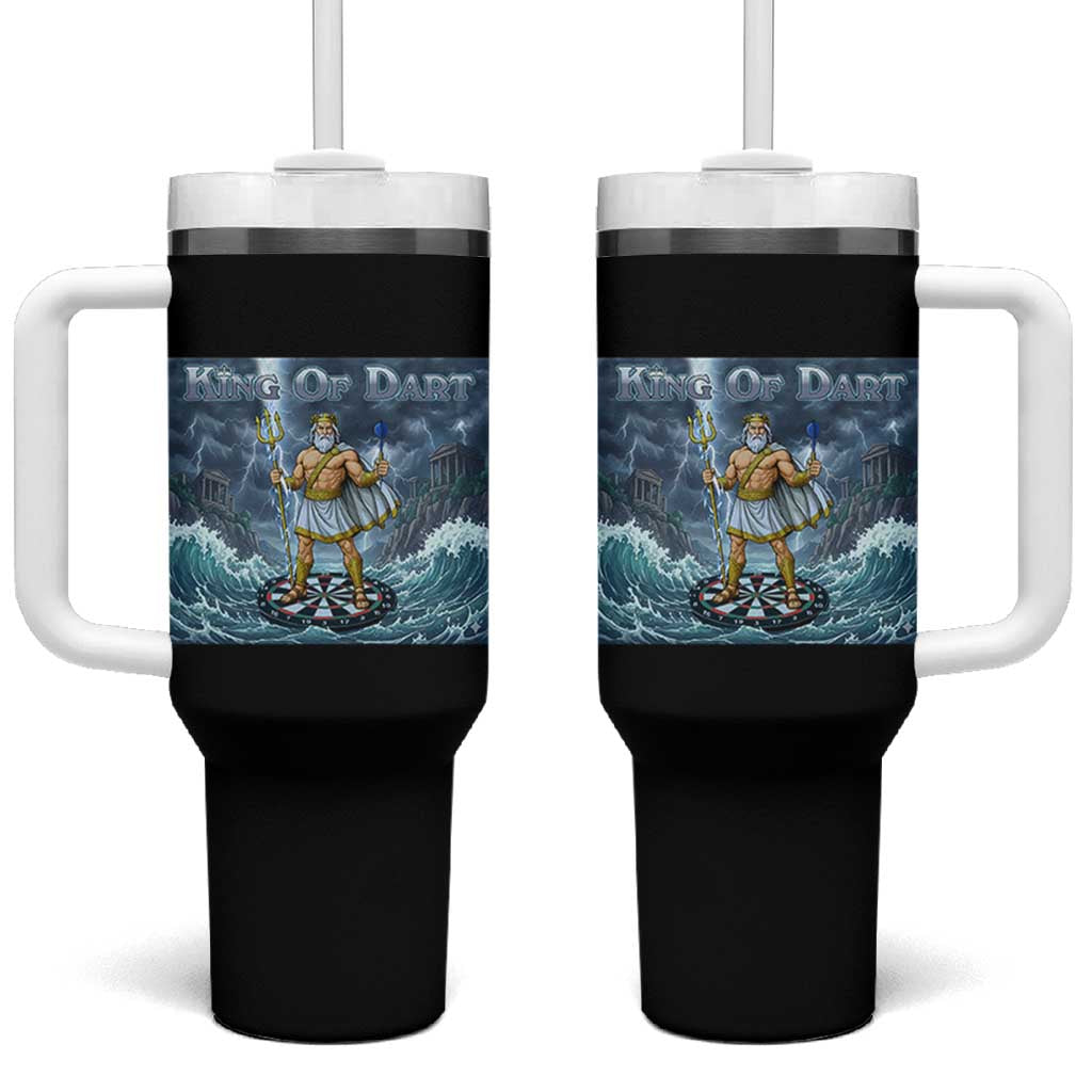 Greek Mythology Poseidon Dart Player Tumbler With Handle King Of Dart Trident Thrower - Wonder Print Shop