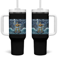 Greek Mythology Poseidon Dart Player Tumbler With Handle King Of Dart Trident Thrower - Wonder Print Shop