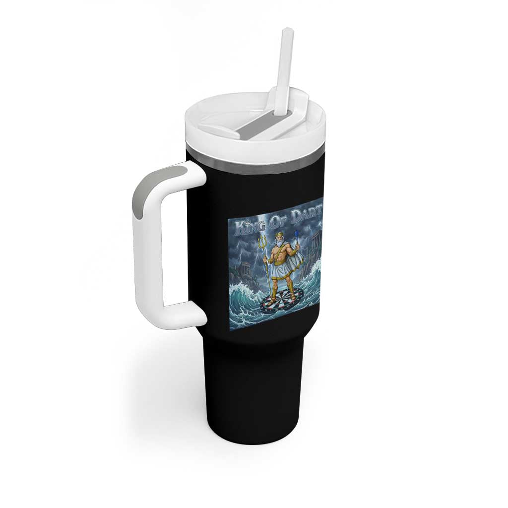Greek Mythology Poseidon Dart Player Tumbler With Handle King Of Dart Trident Thrower - Wonder Print Shop