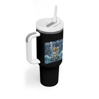 Greek Mythology Poseidon Dart Player Tumbler With Handle King Of Dart Trident Thrower - Wonder Print Shop