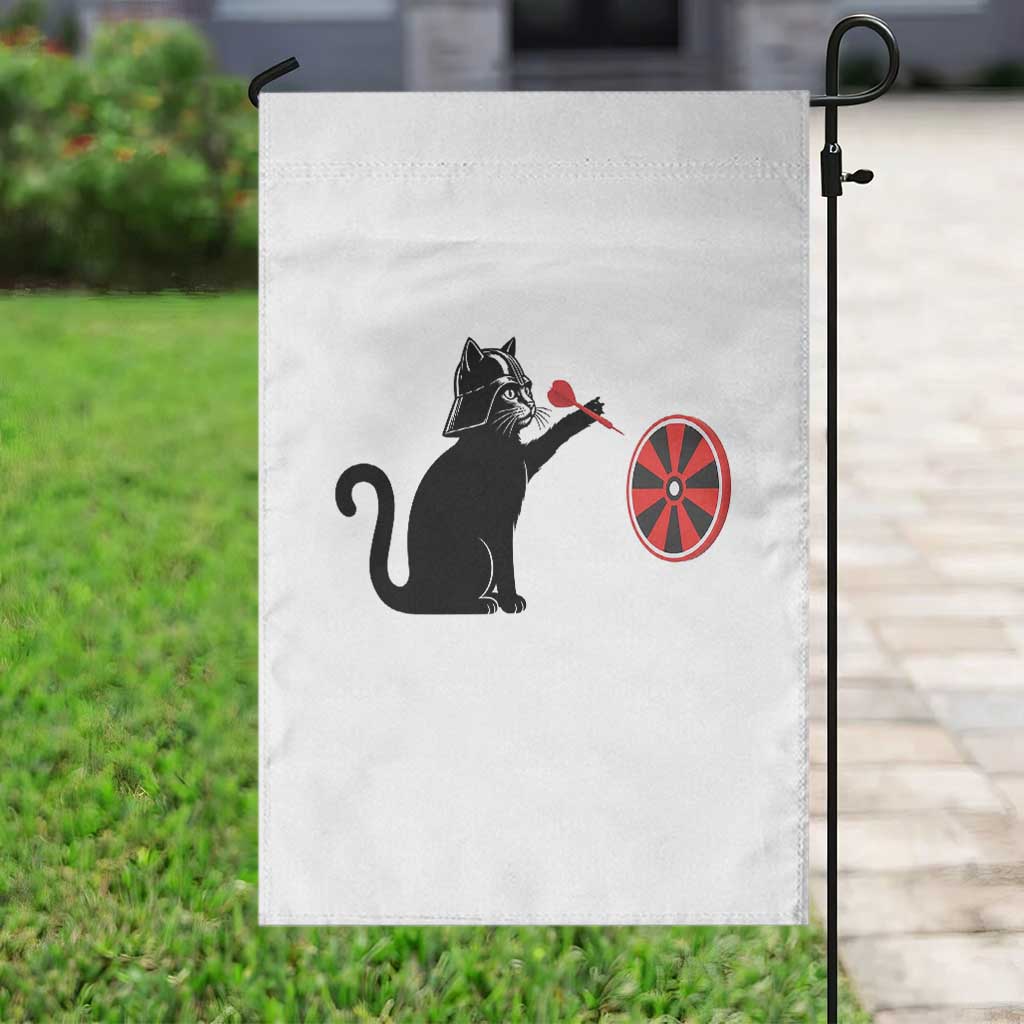 Black Cat Lord Darts Player Garden Flag Funny Space Scifi Dartist Gift - Wonder Print Shop