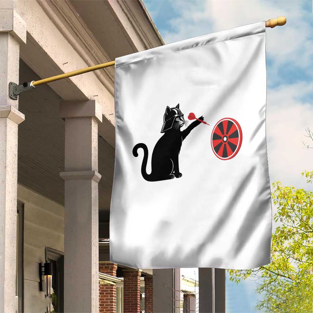 Black Cat Lord Darts Player Garden Flag Funny Space Scifi Dartist Gift - Wonder Print Shop