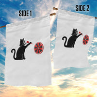 Black Cat Lord Darts Player Garden Flag Funny Space Scifi Dartist Gift - Wonder Print Shop