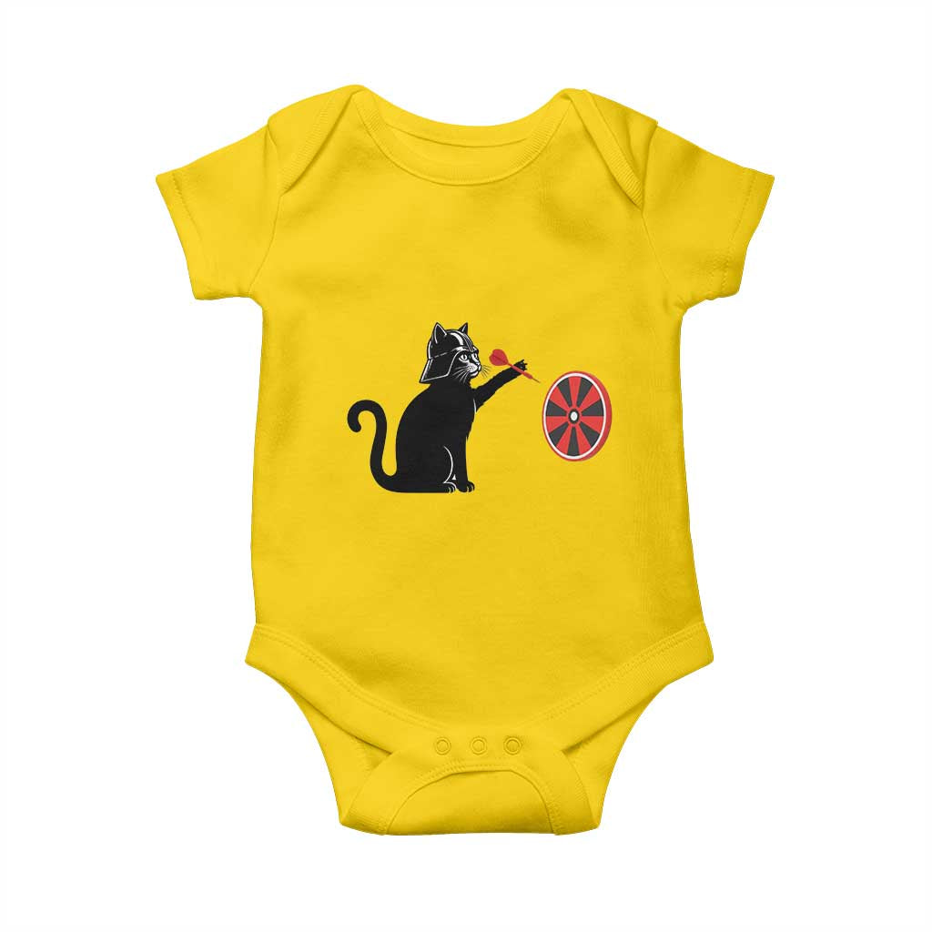 Black Cat Lord Darts Player Baby Onesie Funny Space Scifi Dartist Gift - Wonder Print Shop