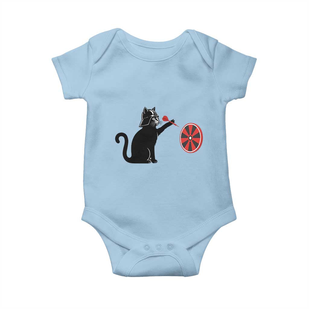 Black Cat Lord Darts Player Baby Onesie Funny Space Scifi Dartist Gift - Wonder Print Shop