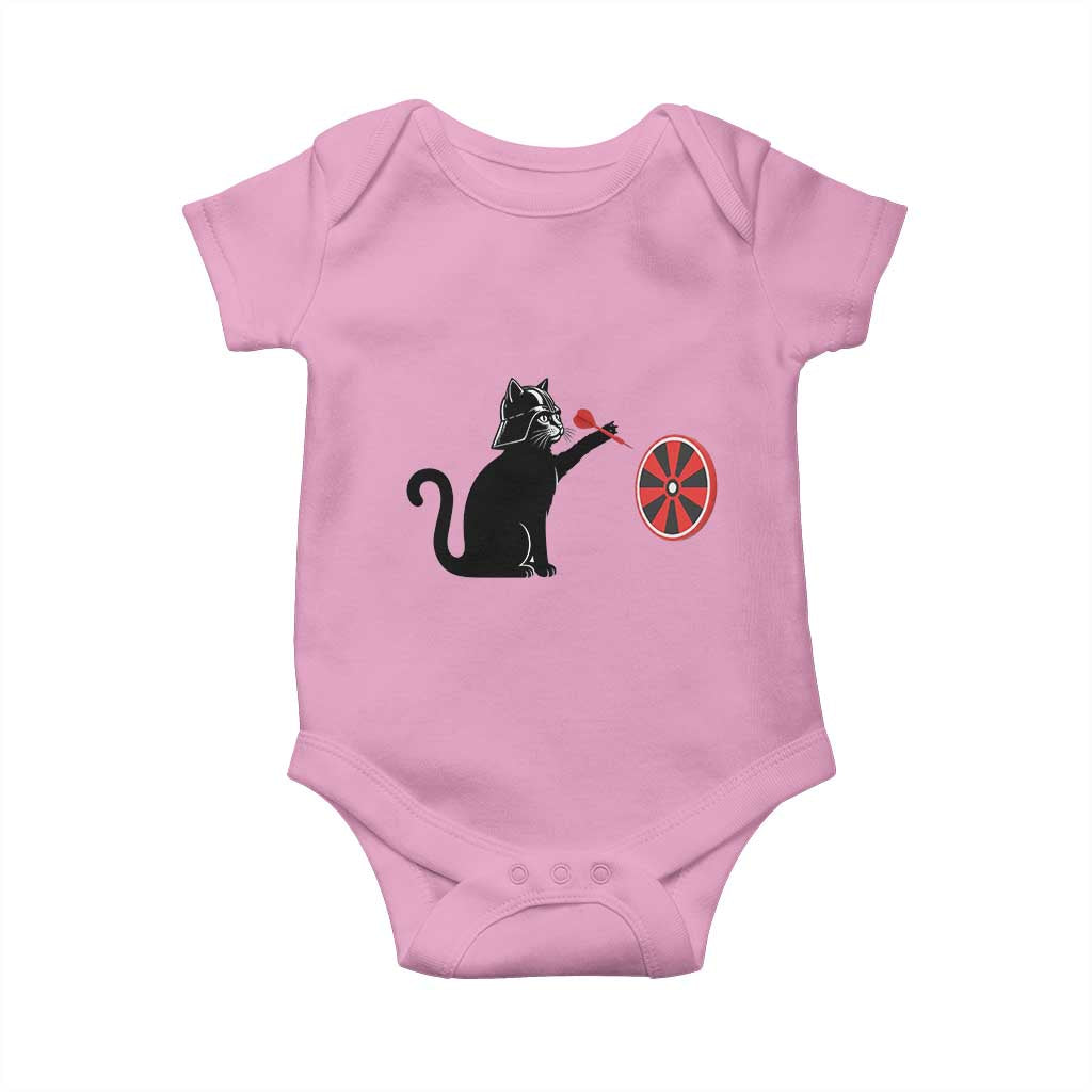 Black Cat Lord Darts Player Baby Onesie Funny Space Scifi Dartist Gift - Wonder Print Shop