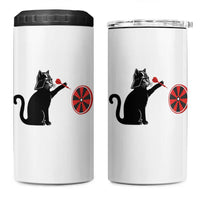 Black Cat Lord Darts Player 4 in 1 Can Cooler Tumbler Funny Space Scifi Dartist Gift - Wonder Print Shop