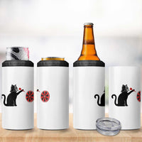 Black Cat Lord Darts Player 4 in 1 Can Cooler Tumbler Funny Space Scifi Dartist Gift - Wonder Print Shop