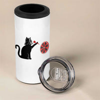 Black Cat Lord Darts Player 4 in 1 Can Cooler Tumbler Funny Space Scifi Dartist Gift - Wonder Print Shop