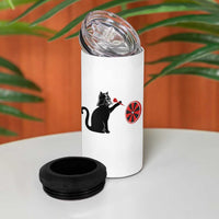 Black Cat Lord Darts Player 4 in 1 Can Cooler Tumbler Funny Space Scifi Dartist Gift - Wonder Print Shop