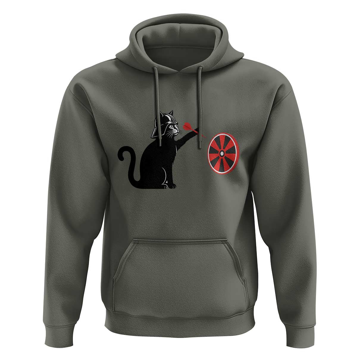 Black Cat Lord Darts Player Hoodie Funny Space Scifi Dartist Gift - Wonder Print Shop