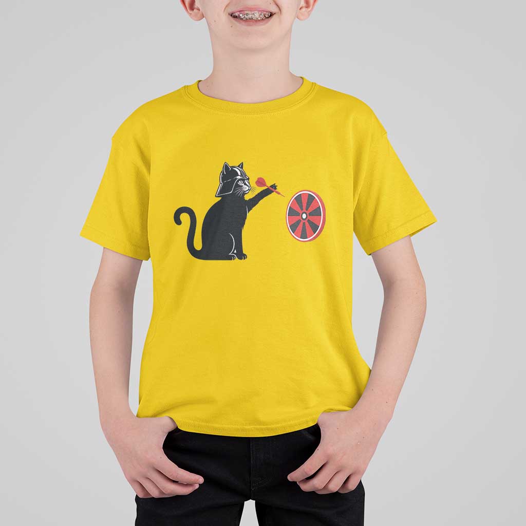 Black Cat Lord Darts Player T Shirt For Kid Funny Space Scifi Dartist Gift - Wonder Print Shop