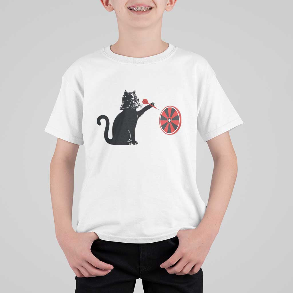 Black Cat Lord Darts Player T Shirt For Kid Funny Space Scifi Dartist Gift - Wonder Print Shop