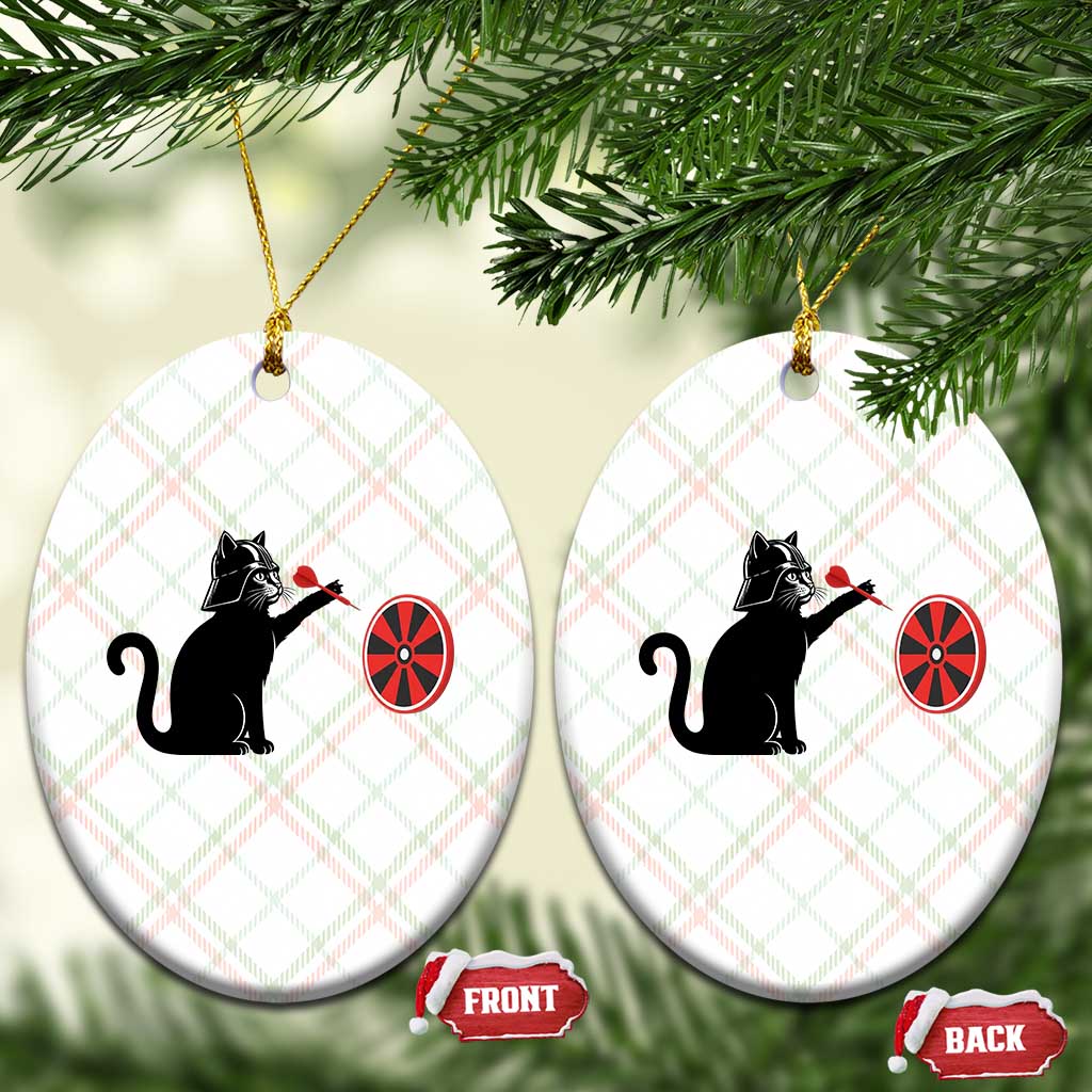 Black Cat Lord Darts Player Ceramic Ornament Funny Space Scifi Dartist Gift - Wonder Print Shop