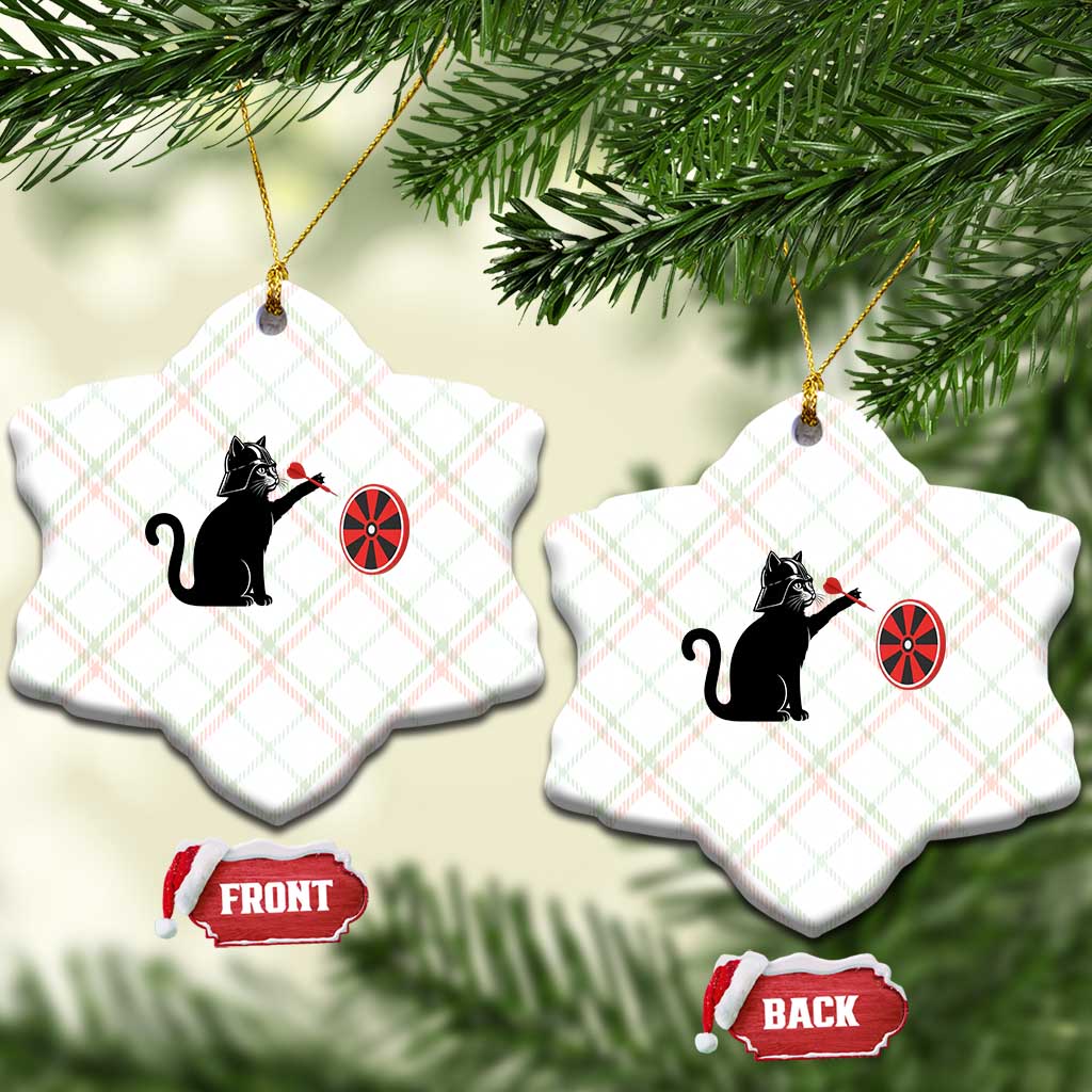 Black Cat Lord Darts Player Ceramic Ornament Funny Space Scifi Dartist Gift - Wonder Print Shop
