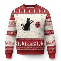 Black Cat Lord Darts Player Ugly Christmas Sweater Funny Space Scifi Dartist Gift - Wonder Print Shop