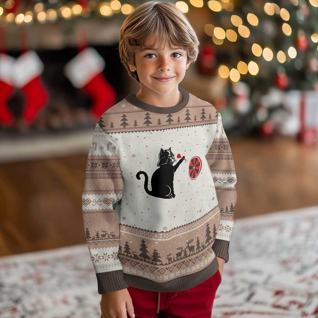 Black Cat Lord Darts Player Ugly Christmas Sweater Funny Space Scifi Dartist Gift - Wonder Print Shop