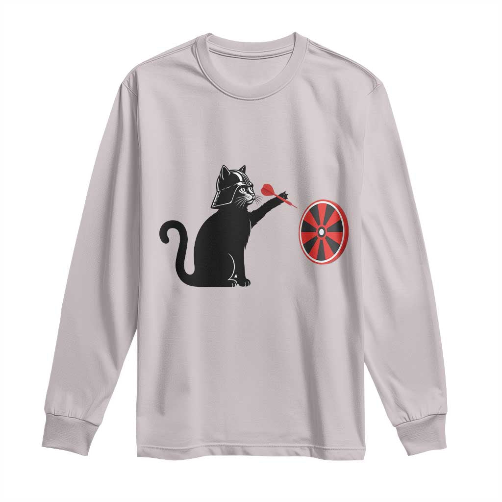 Black Cat Lord Darts Player Long Sleeve Shirt Funny Space Scifi Dartist Gift - Wonder Print Shop