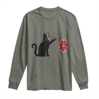 Black Cat Lord Darts Player Long Sleeve Shirt Funny Space Scifi Dartist Gift - Wonder Print Shop