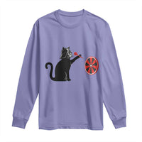 Black Cat Lord Darts Player Long Sleeve Shirt Funny Space Scifi Dartist Gift - Wonder Print Shop