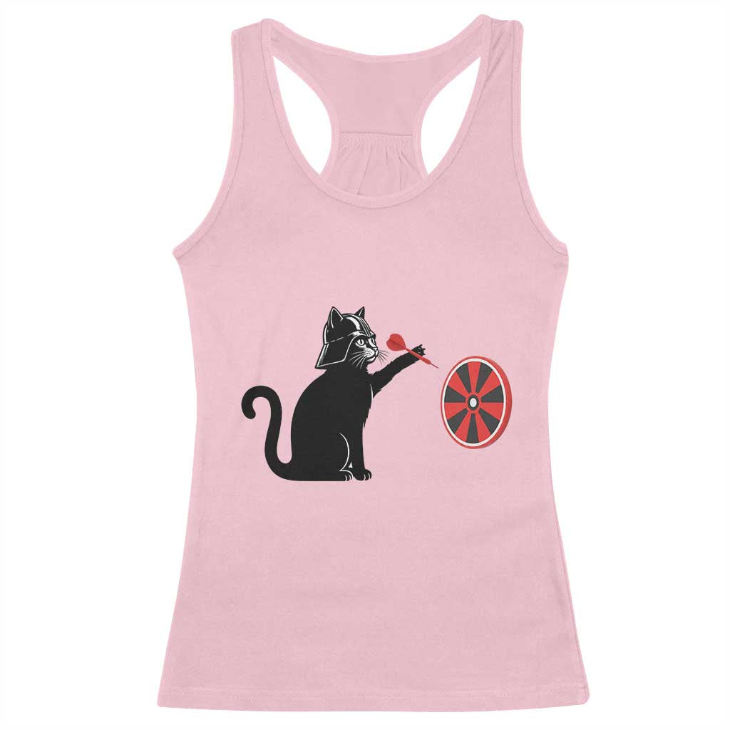 Black Cat Lord Darts Player Racerback Tank Top Funny Space Scifi Dartist Gift - Wonder Print Shop