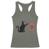 Black Cat Lord Darts Player Racerback Tank Top Funny Space Scifi Dartist Gift - Wonder Print Shop