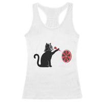 Black Cat Lord Darts Player Racerback Tank Top Funny Space Scifi Dartist Gift - Wonder Print Shop