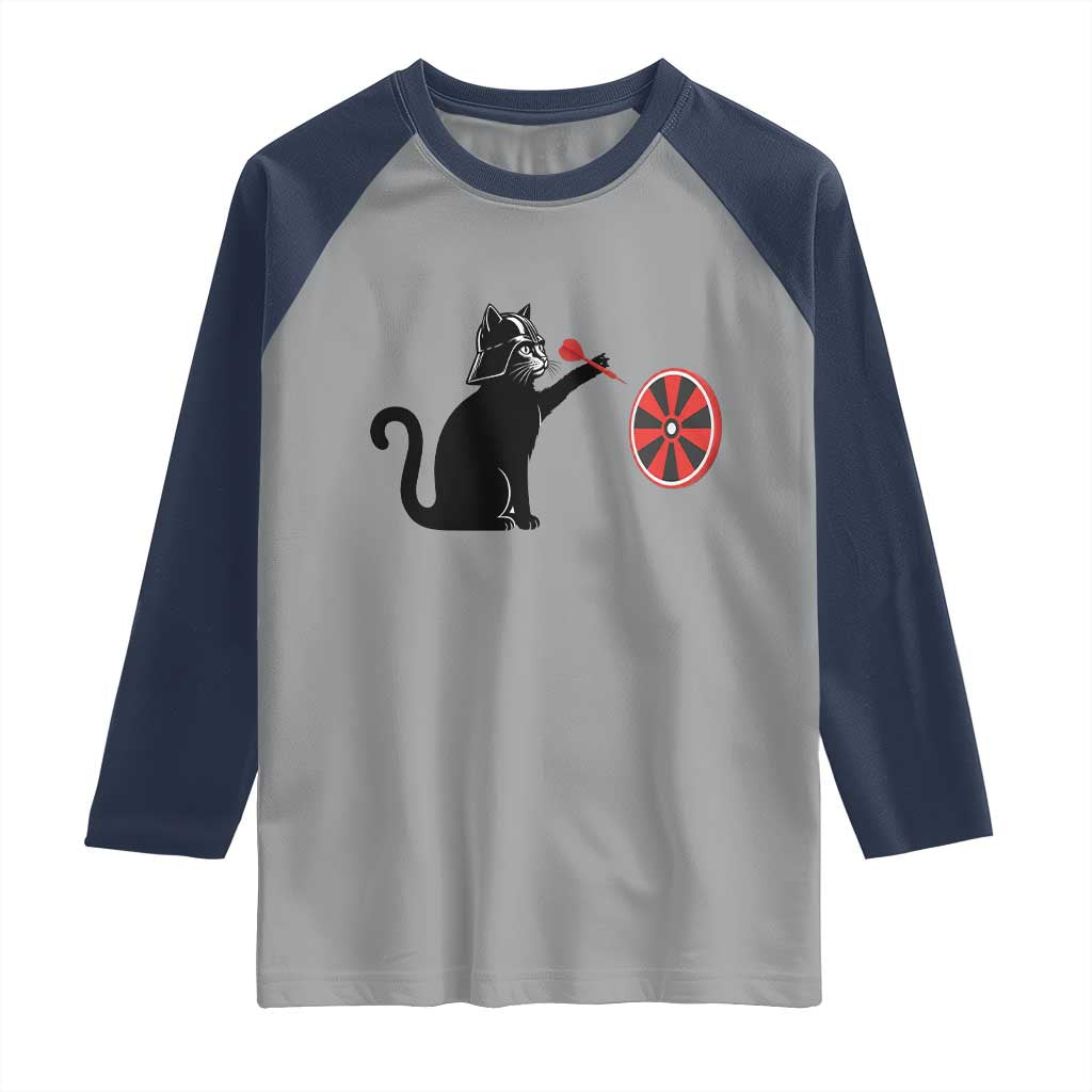 Black Cat Lord Darts Player Raglan Shirt Funny Space Scifi Dartist Gift - Wonder Print Shop