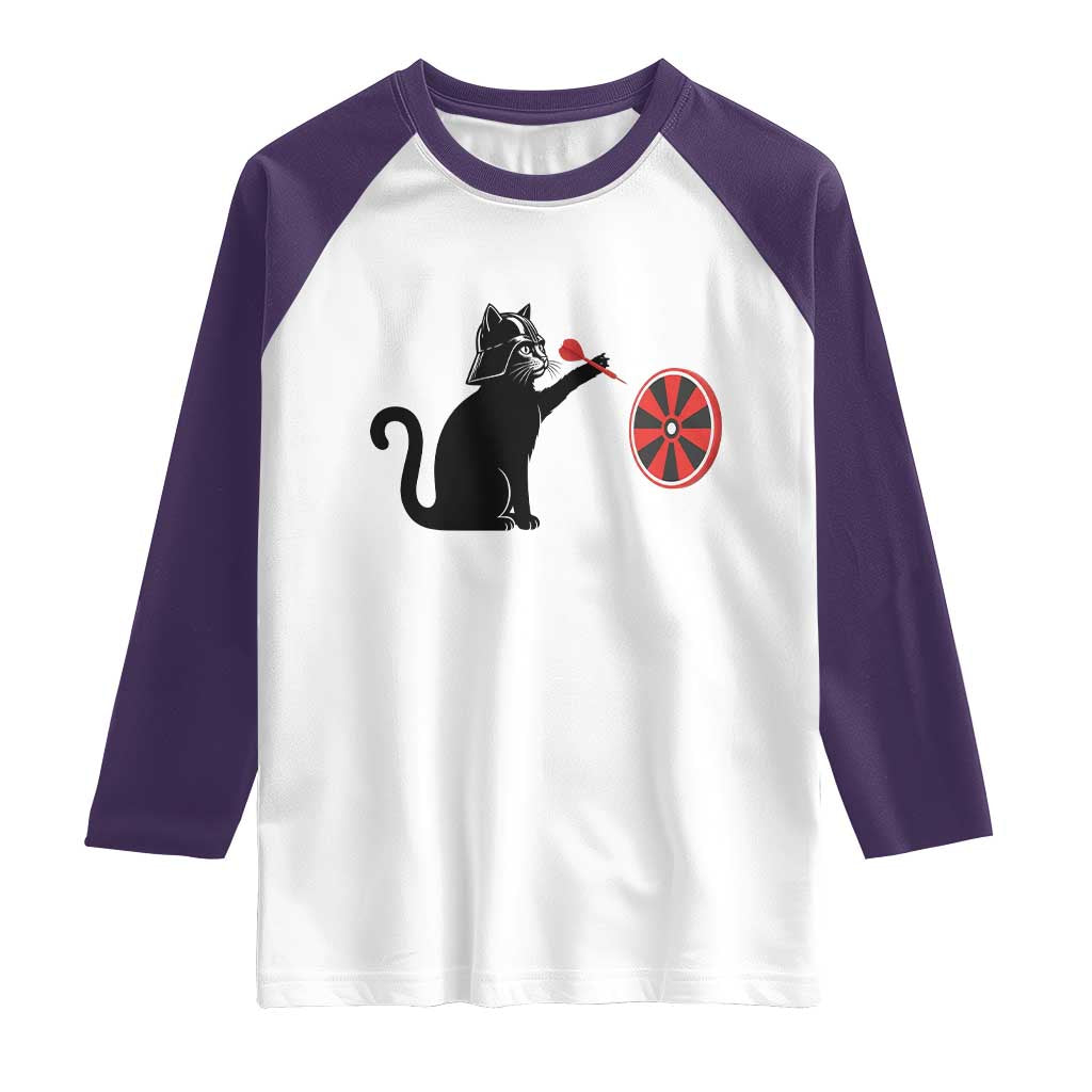 Black Cat Lord Darts Player Raglan Shirt Funny Space Scifi Dartist Gift - Wonder Print Shop
