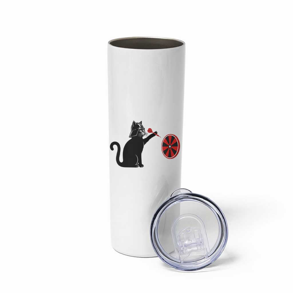 Black Cat Lord Darts Player Skinny Tumbler Funny Space Scifi Dartist Gift - Wonder Print Shop