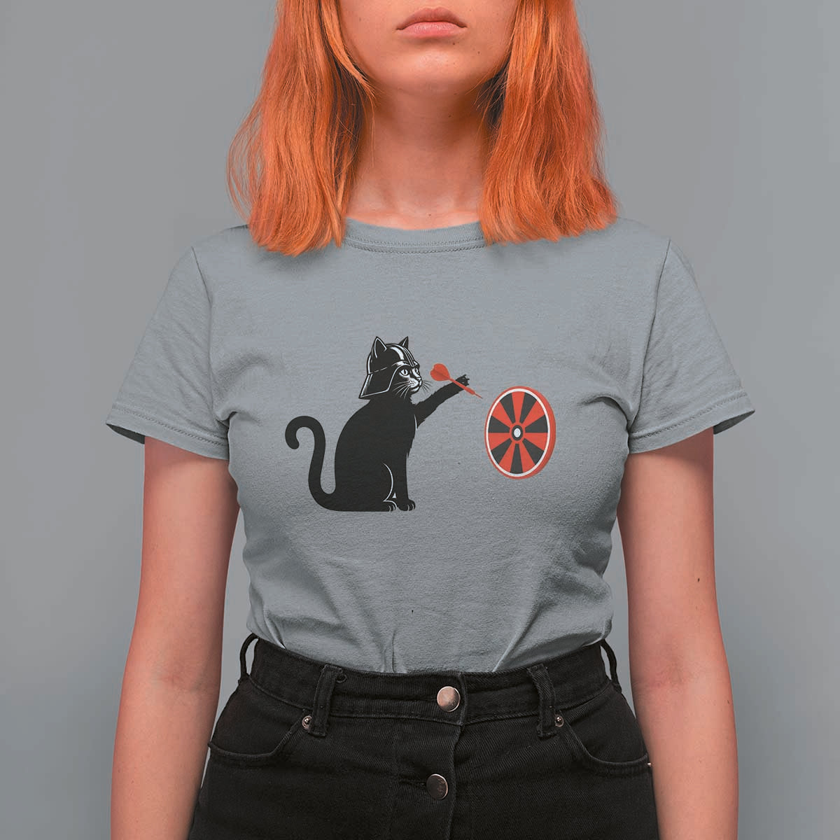 Black Cat Lord Darts Player T Shirt For Women Funny Space Scifi Dartist Gift - Wonder Print Shop