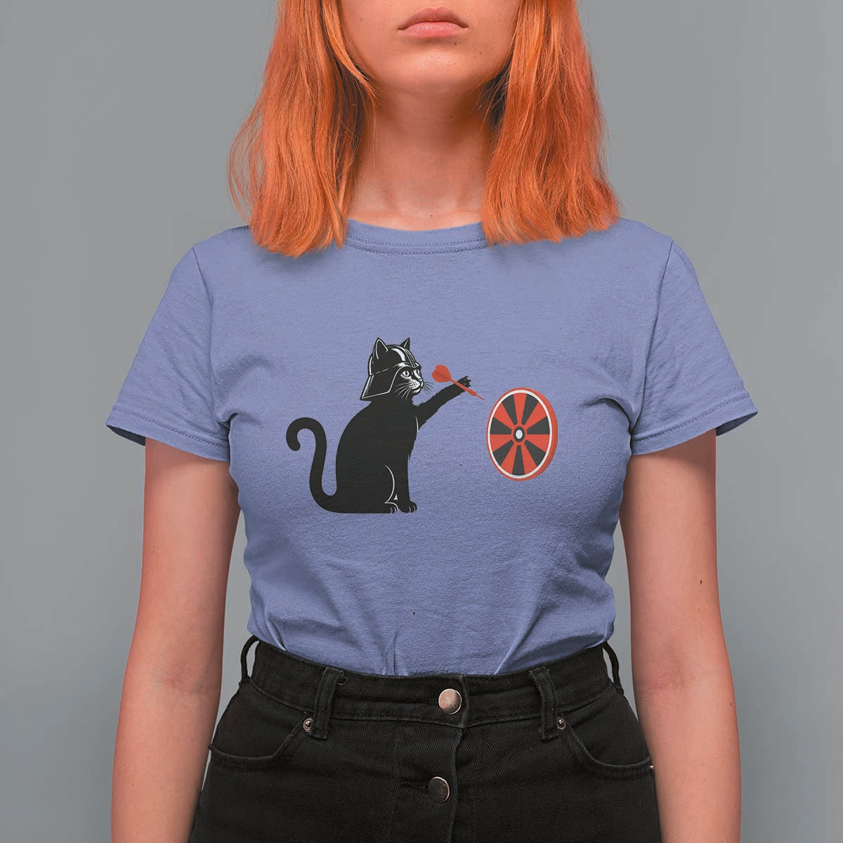 Black Cat Lord Darts Player T Shirt For Women Funny Space Scifi Dartist Gift - Wonder Print Shop