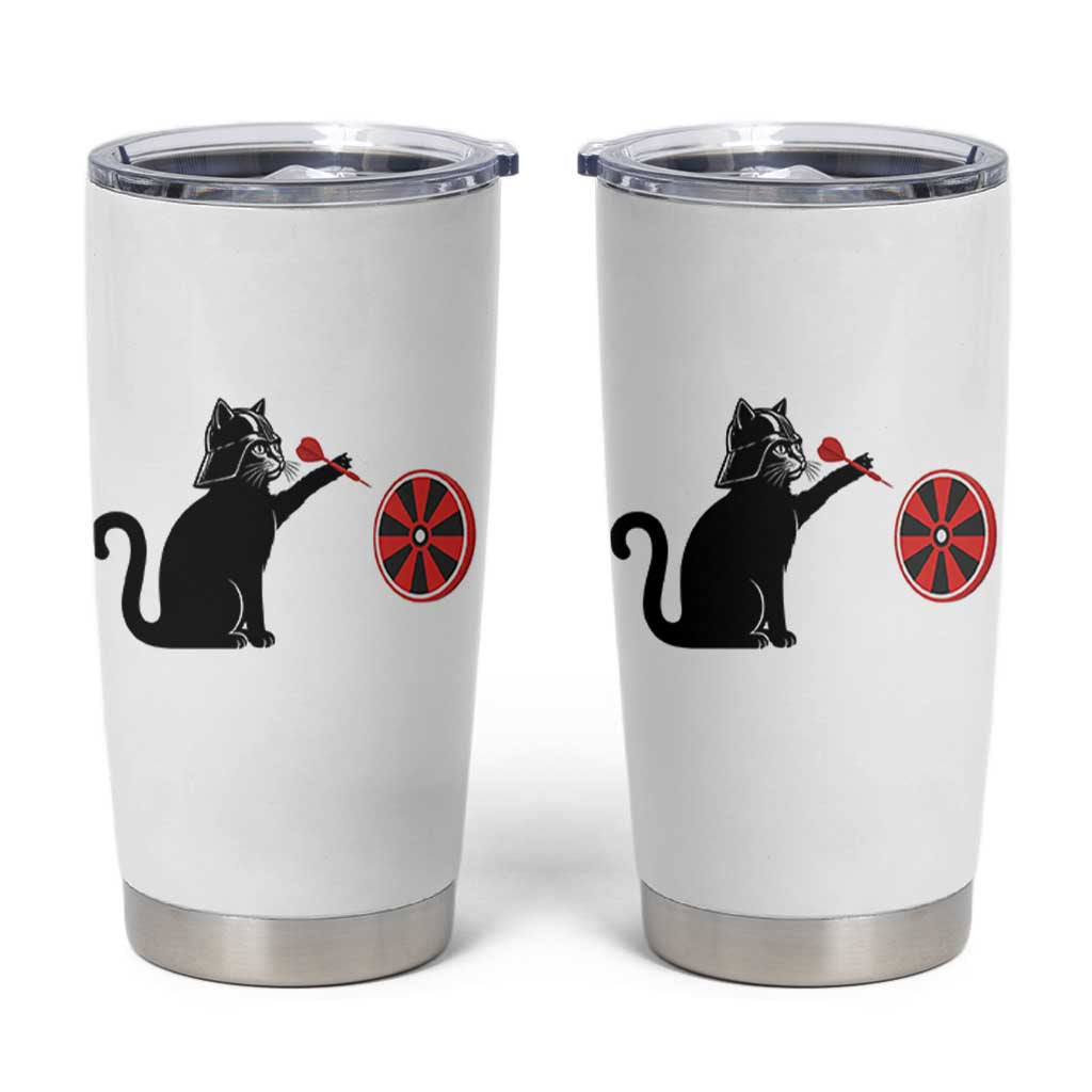 Black Cat Lord Darts Player Tumbler Cup Funny Space Scifi Dartist Gift - Wonder Print Shop
