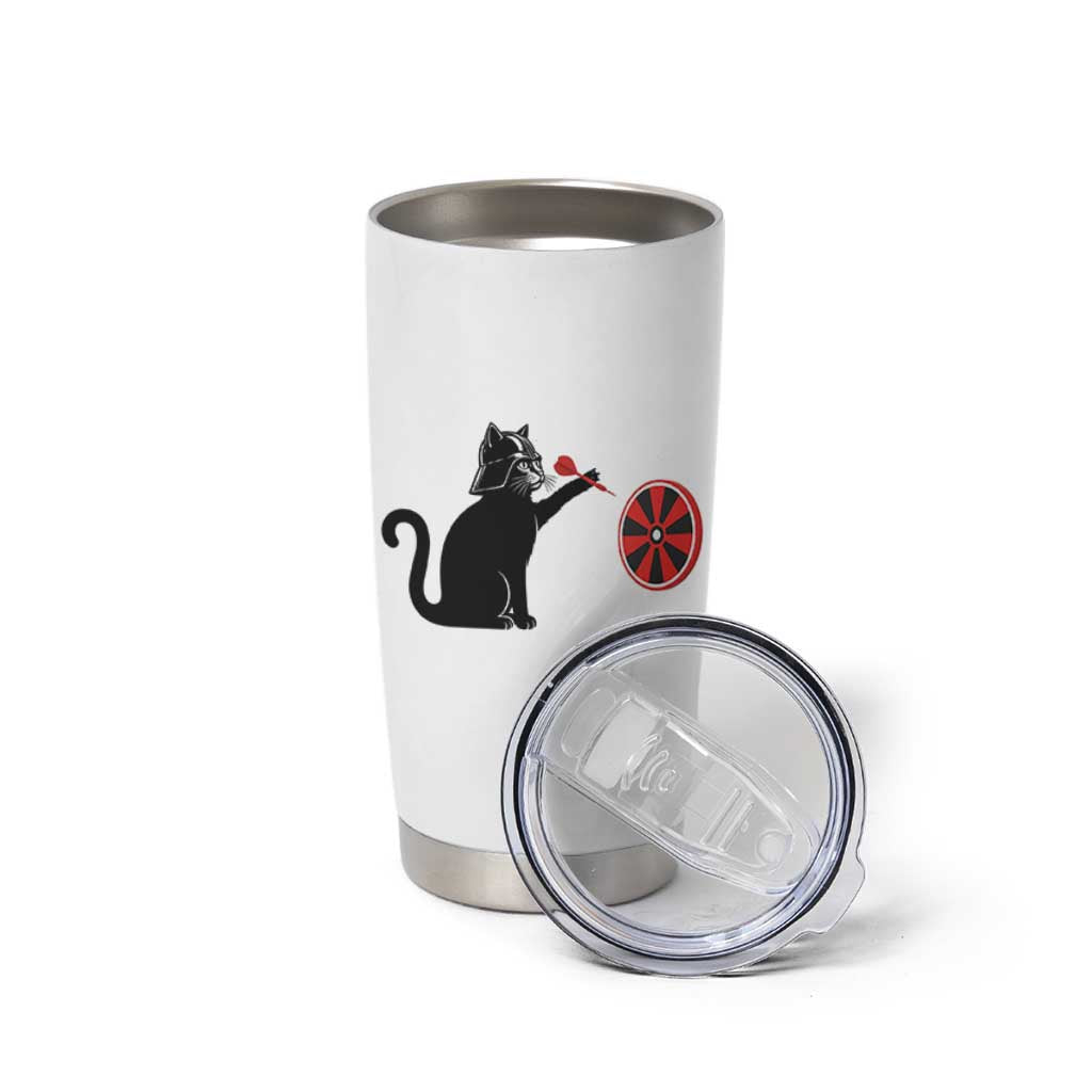 Black Cat Lord Darts Player Tumbler Cup Funny Space Scifi Dartist Gift - Wonder Print Shop