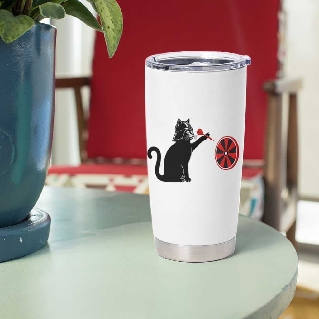 Black Cat Lord Darts Player Tumbler Cup Funny Space Scifi Dartist Gift - Wonder Print Shop