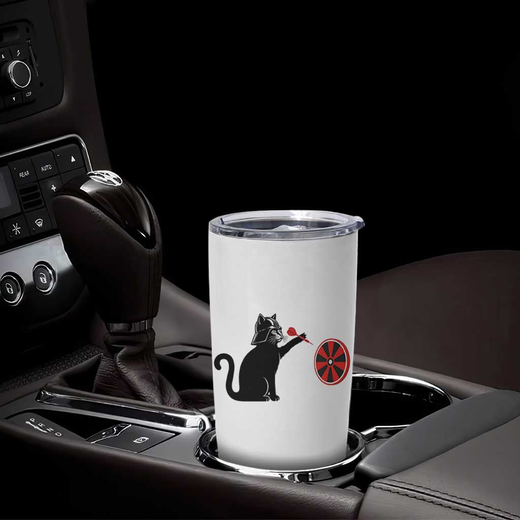 Black Cat Lord Darts Player Tumbler Cup Funny Space Scifi Dartist Gift - Wonder Print Shop