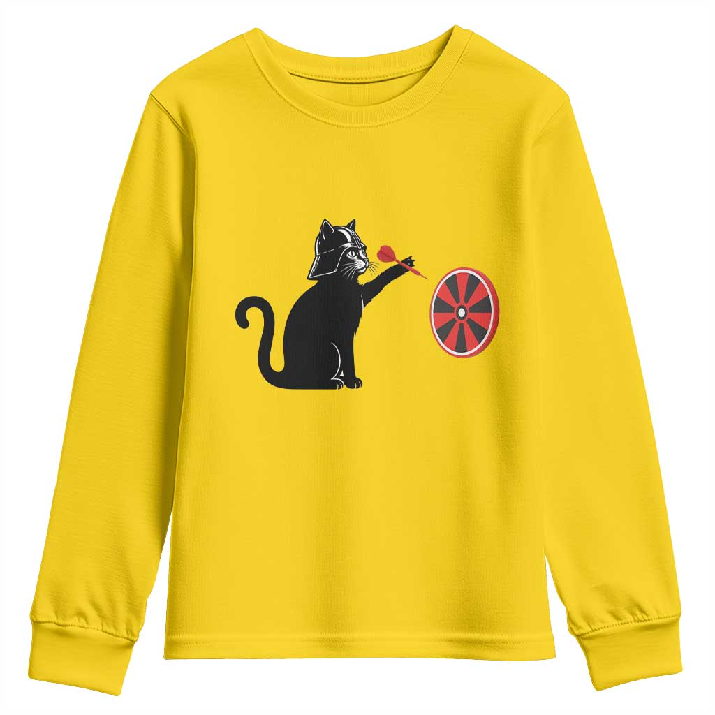 Black Cat Lord Darts Player Youth Sweatshirt Funny Space Scifi Dartist Gift - Wonder Print Shop