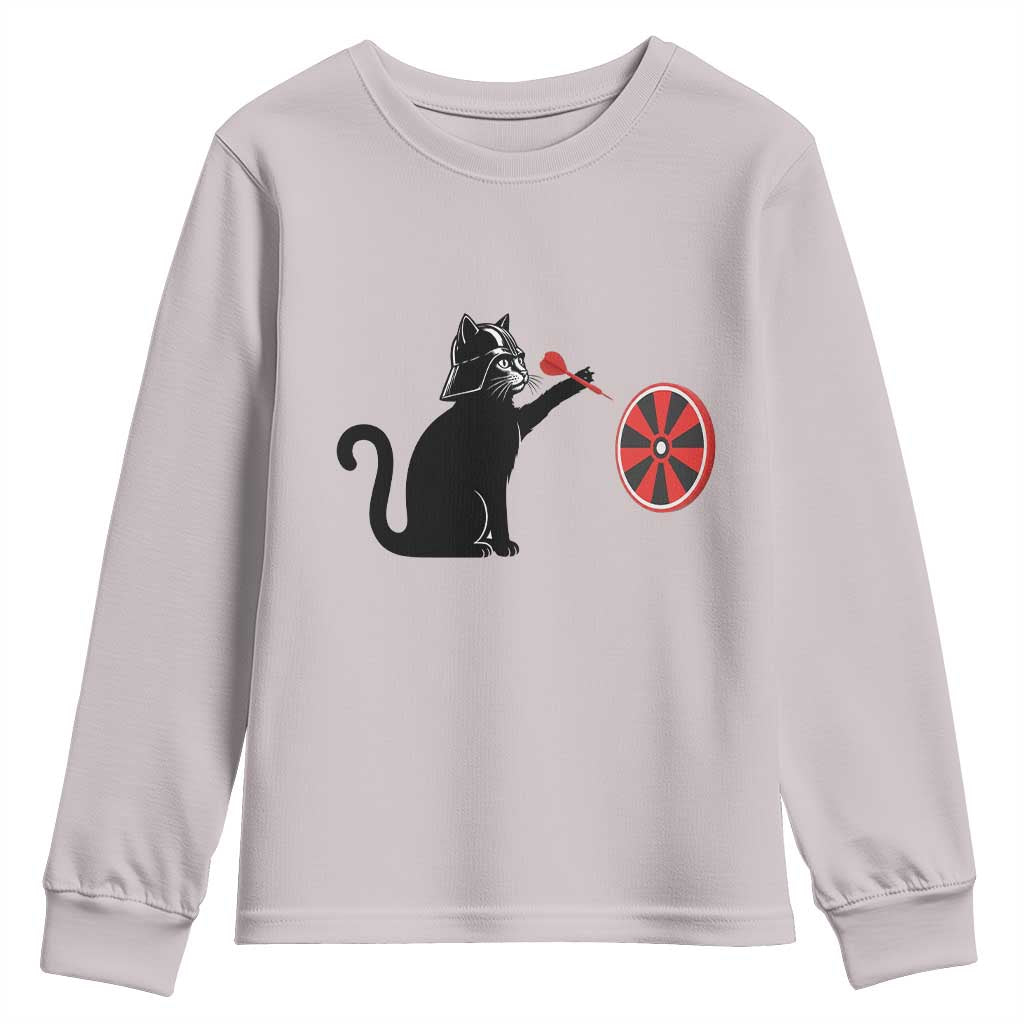 Black Cat Lord Darts Player Youth Sweatshirt Funny Space Scifi Dartist Gift - Wonder Print Shop