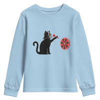 Black Cat Lord Darts Player Youth Sweatshirt Funny Space Scifi Dartist Gift - Wonder Print Shop