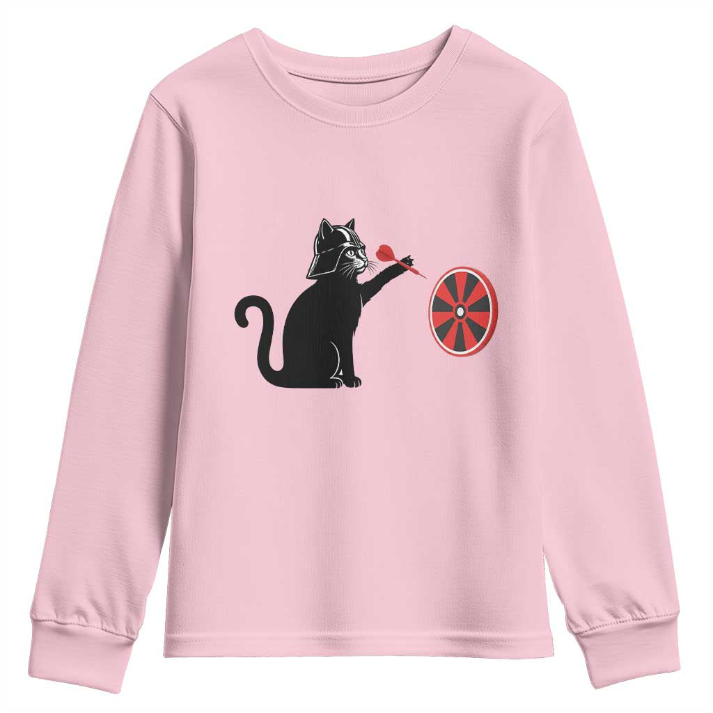 Black Cat Lord Darts Player Youth Sweatshirt Funny Space Scifi Dartist Gift - Wonder Print Shop