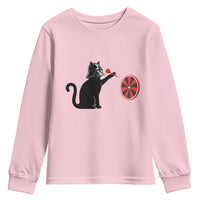 Black Cat Lord Darts Player Youth Sweatshirt Funny Space Scifi Dartist Gift - Wonder Print Shop
