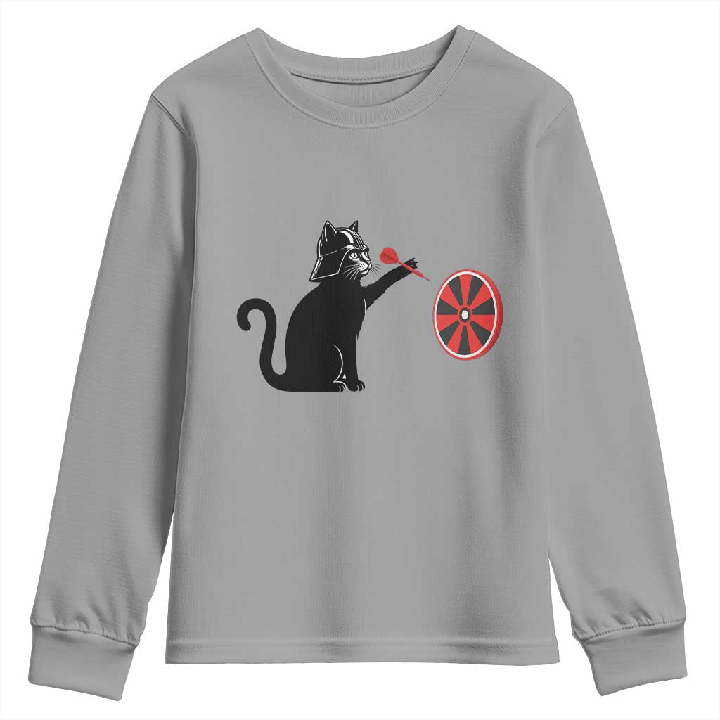 Black Cat Lord Darts Player Youth Sweatshirt Funny Space Scifi Dartist Gift - Wonder Print Shop