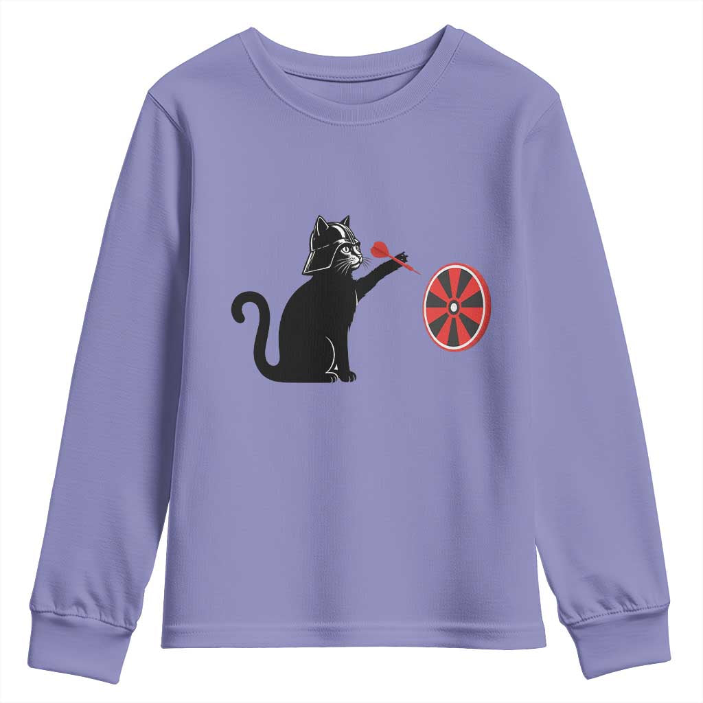 Black Cat Lord Darts Player Youth Sweatshirt Funny Space Scifi Dartist Gift - Wonder Print Shop